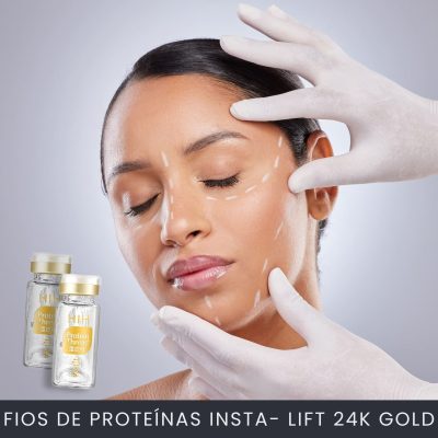 Tratamento facial com fios de proteínas Insta-Lift 24K Gold curso online